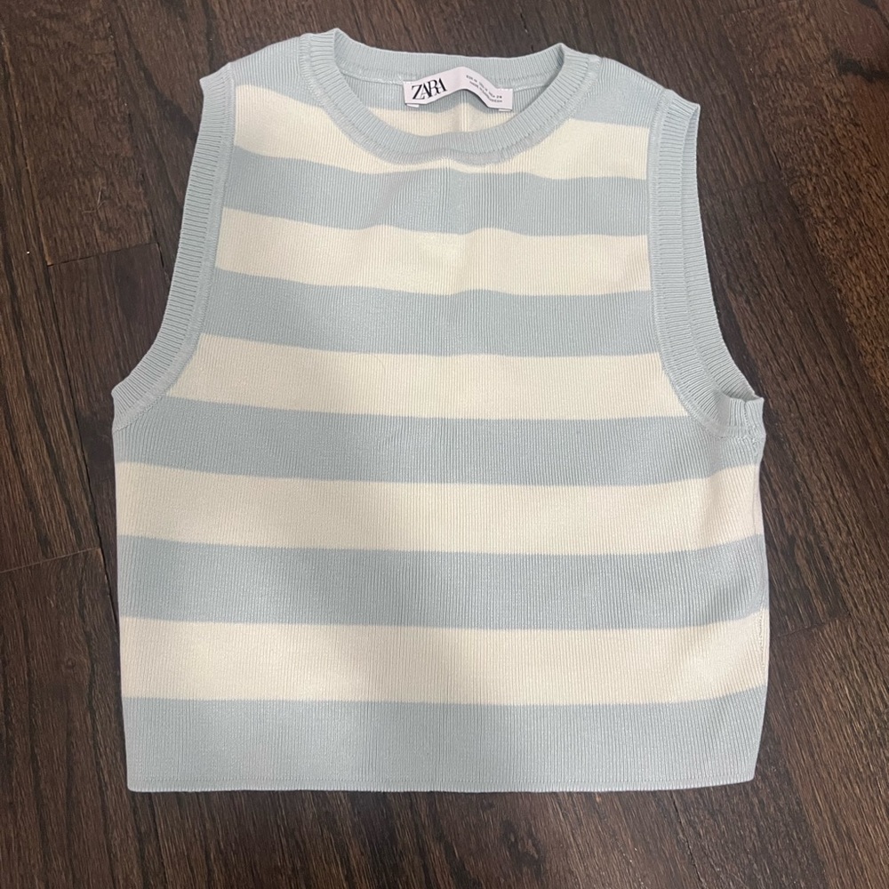 Zara Cropped Striped Tank Top